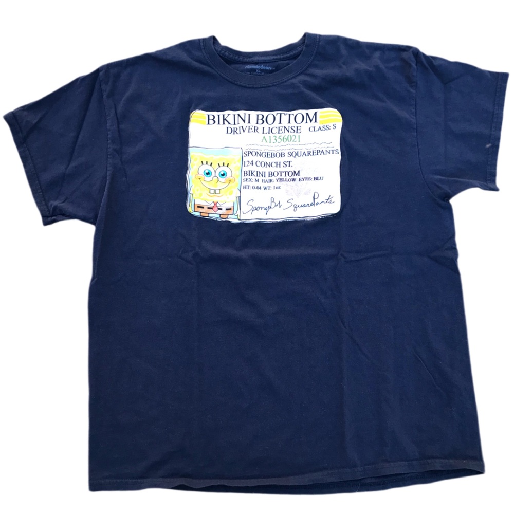 Nickelodeon SpongeBob SquarePants T-Shirt - Navy Blue - Adult Unisex XL